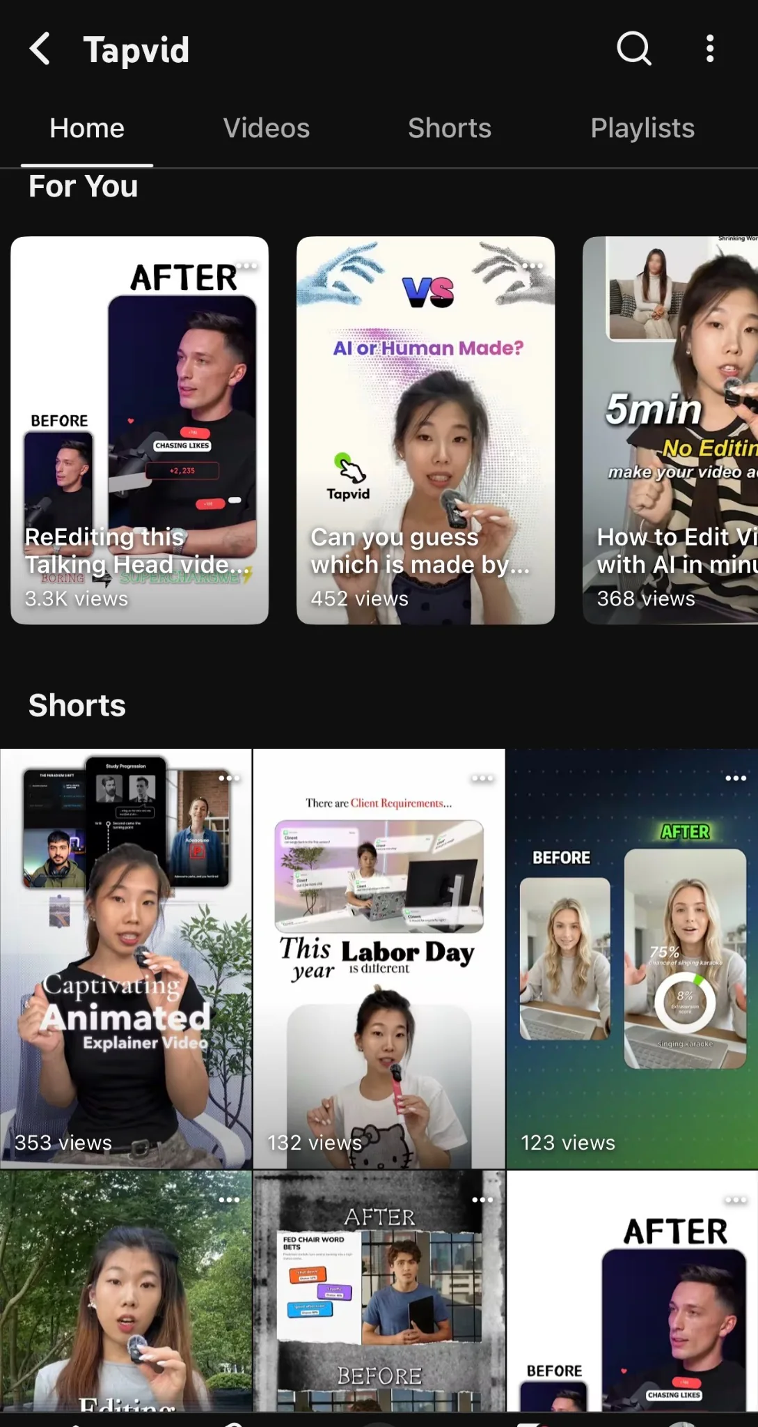 YouTube 官号截图